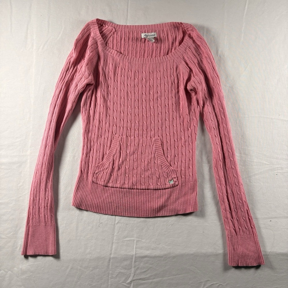 AEROPOSTALE KNITTED VINTAGE PINK SWEATER SIZE MEDIUM